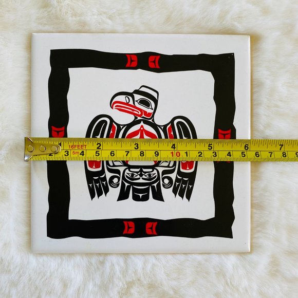 Canadian Native Indian Eagle Art 6" Trivet Wall Hanging Tile Decorative Art Boho - Picture 2 of 7